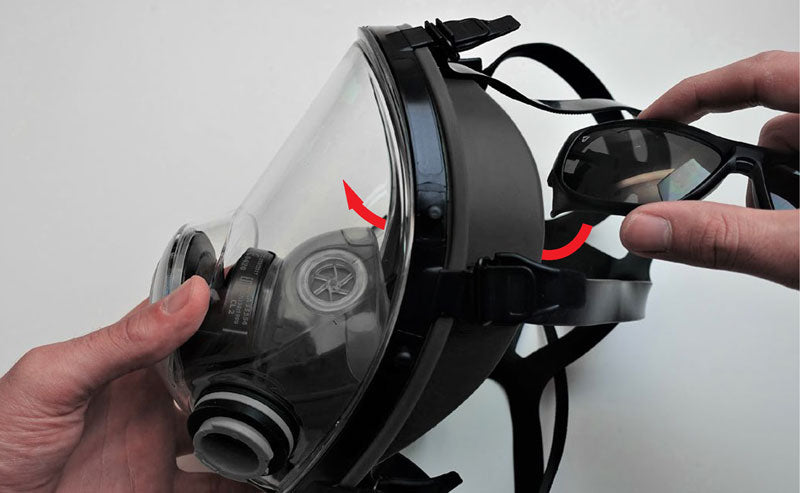 e600 tear gas mask spectacle instructions