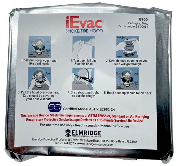ievac escape masks in vacuum pack